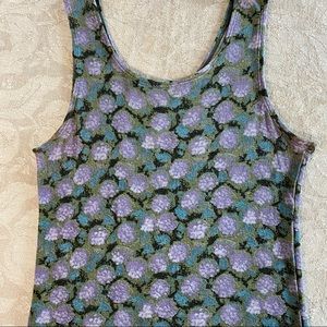 Vintage FLAX rayon sleeveless top Multicolor S